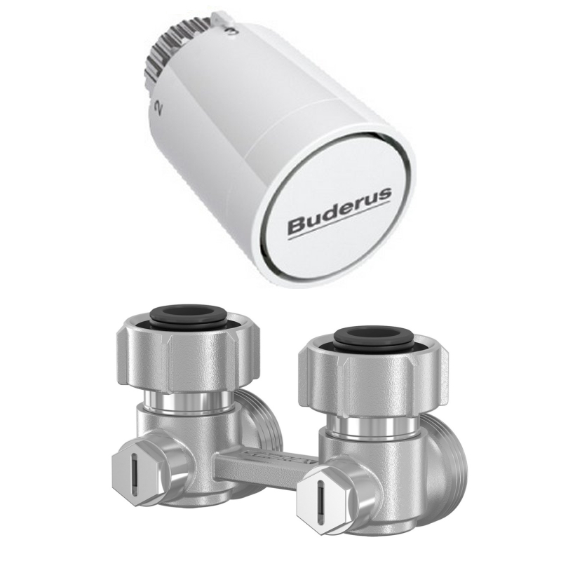 Buderus Logatrend-VC/VCM Zubehörpaket, Eckform mit Thermostatkopf BD1-W0 und Nullstellung - Bild 1