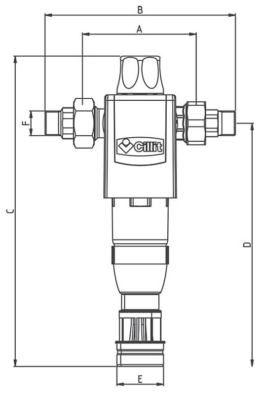 Cillit Rückspülfilter Galileo RSF LF 1'' mit Anschlussmodul DN 25