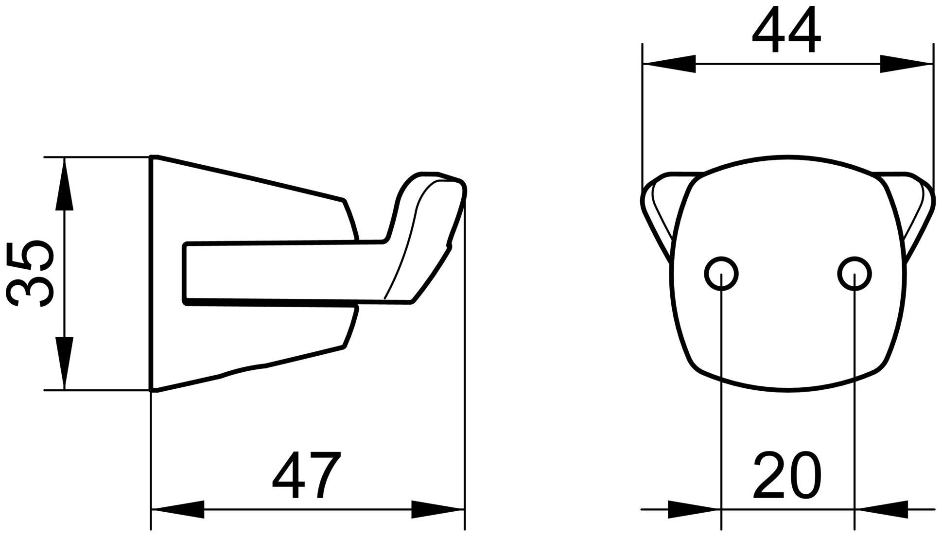 Keuco Handtuchhaken City.2 doppelt, verchromt, 47 mm 02715010000 - Bild 2