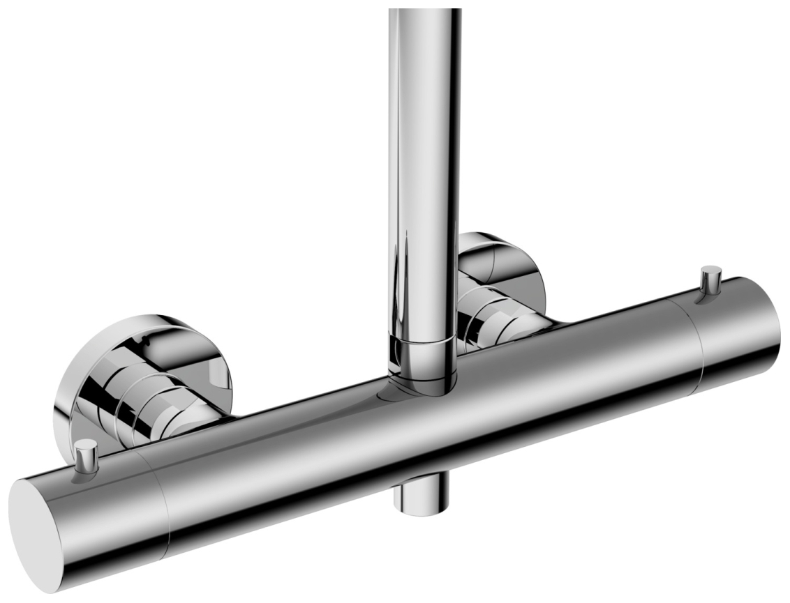VIGOUR Duschsystem V4 Thermostat Kopfbrause 310mm rund Stabhandbrause und Schlauch verchromt
