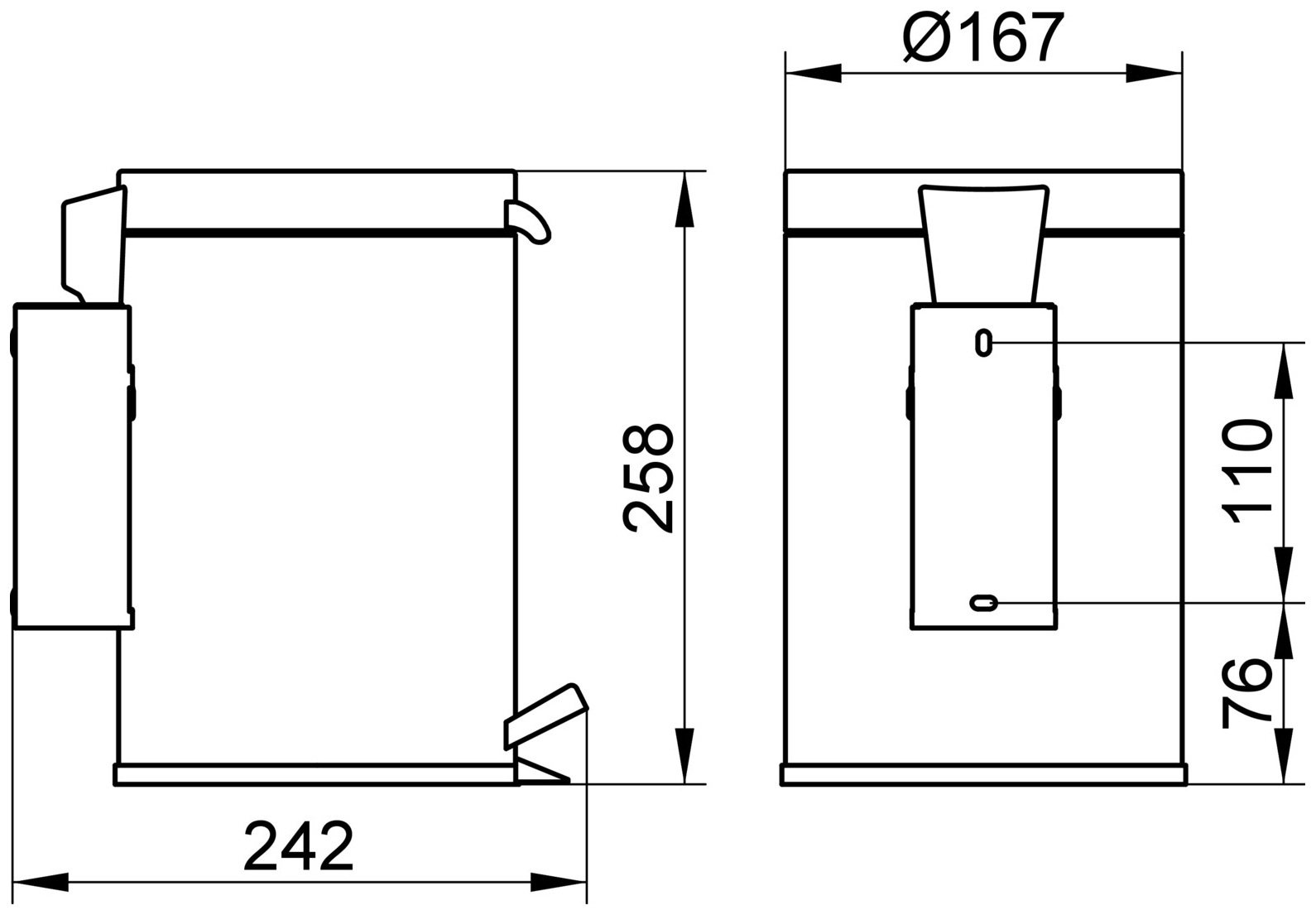Keuco Hygieneabfallsammler Plan 14977, wandhängend, Edelstahl 14977070000 - Bild 2