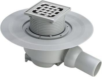 Viega Badablauf DN50 4921.76 grau mit Edelstahlrost 556938 - Bild 1