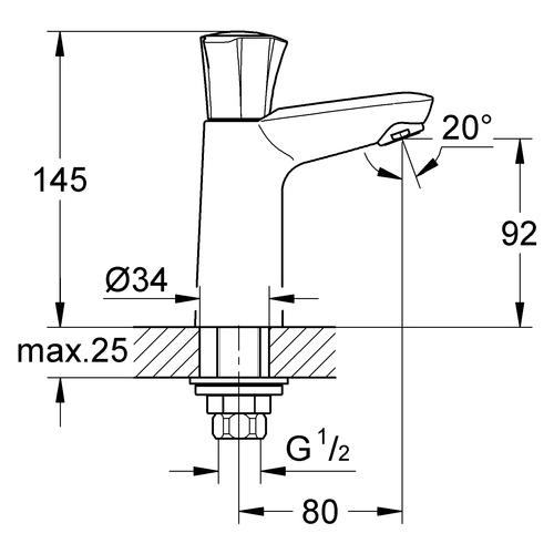 Grohe Costa Standventil DN15 chrom 20186001 - Bild 3