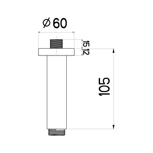 Nikles Deckenausladung XL Techno für Kopfbrausen 100 mm verchromt NIKARM10 - Bild 2