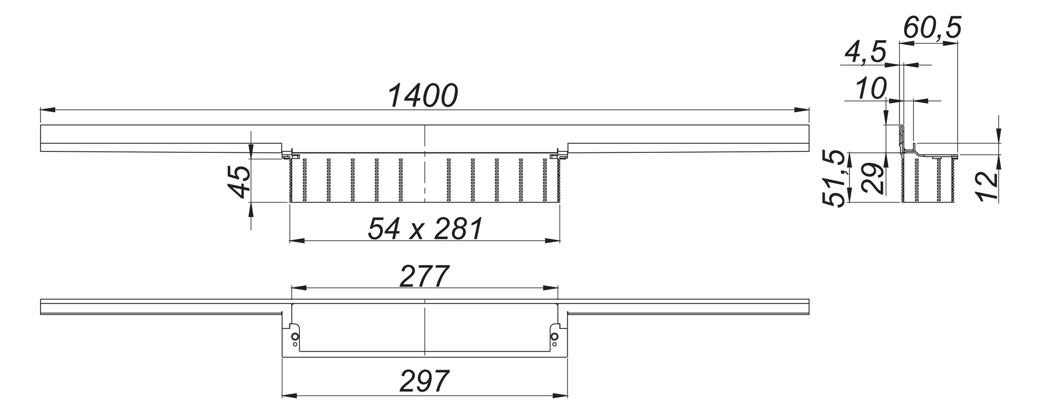 DALLMER Duschrinne CeraWall Individual 1400 mm Ablaufschiene aus Edelstahl 536525 - Bild 2