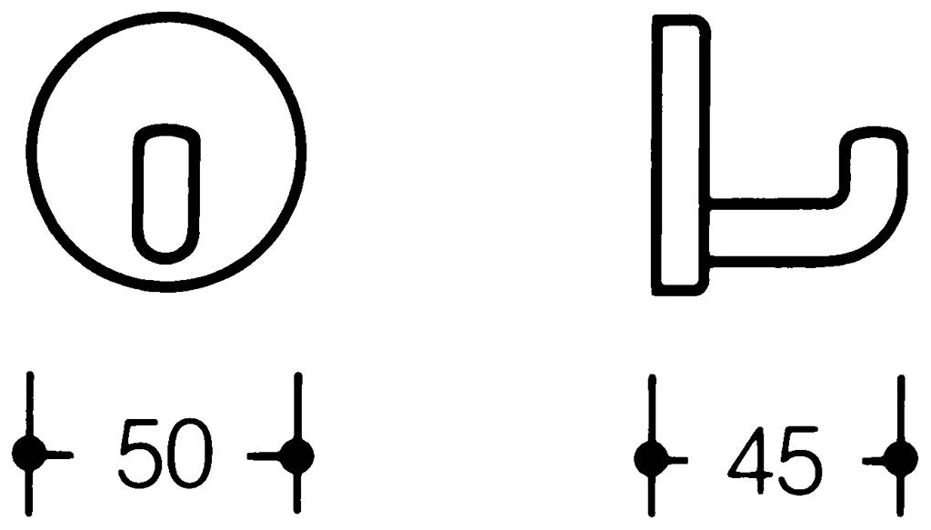 HEWI Serie 477 Einzelhaken d 50 mm reinweiß 477.90.010.99 - Bild 2