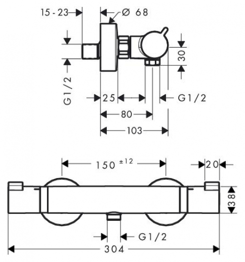 Hansgrohe Thermostat Ecostat Comfort Brausenmischer AP chrom 13116000 - Bild 2