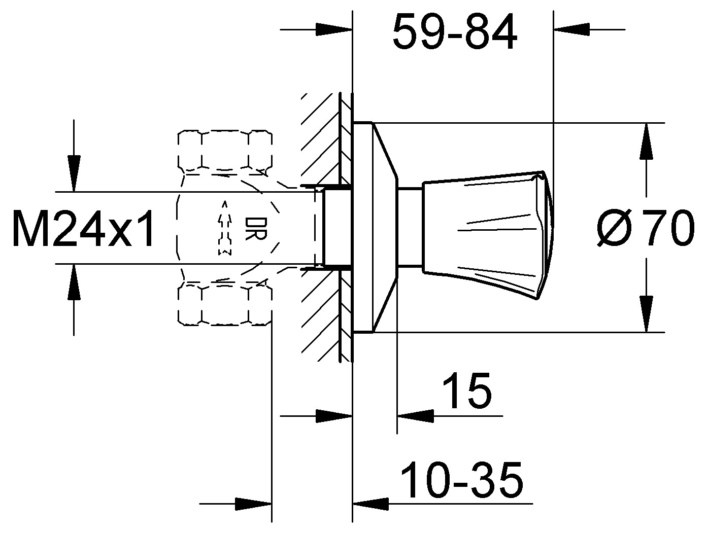 GROHE Costa Unterputzventil UP 10-35 mm Oberbau chrom, Markierung rot-warm 19855001 - Bild 2