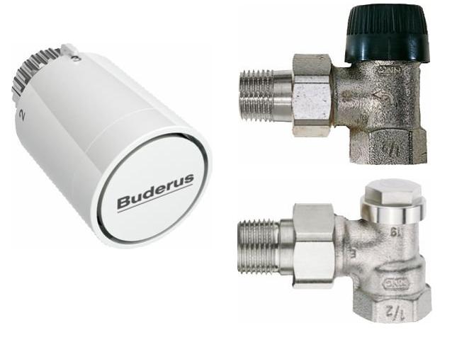 Buderus Logatrend-K/A Zubehörpaket Eckform, mit Thermostatkopf M30x1,5mm, Nullstellung - Bild 1