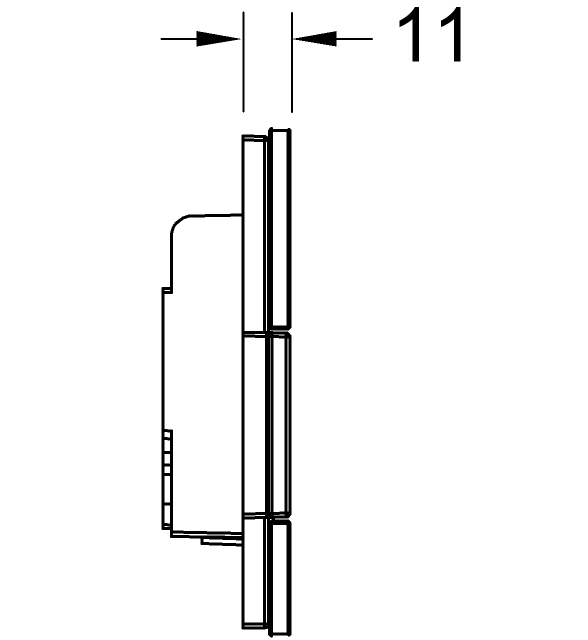 TECEsquare Glas Urinal-Betätigungsplatte schwarz, Tasten Edelstahloptik gebürstet 9242806 - Bild 4