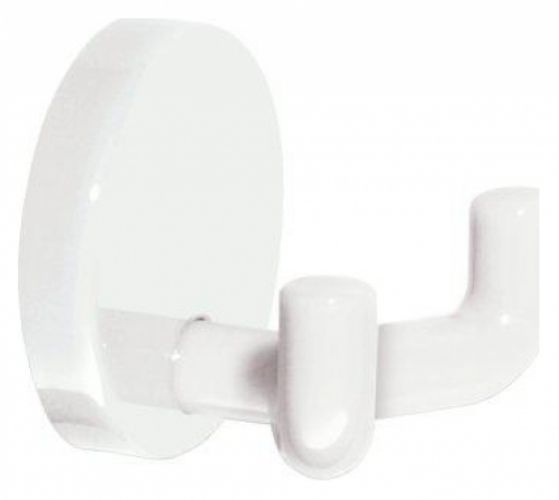 HEWI Serie 477 Doppelhaken d 50 mm eckige Hakenform reinweiß 477.900.25.99 - Bild 1