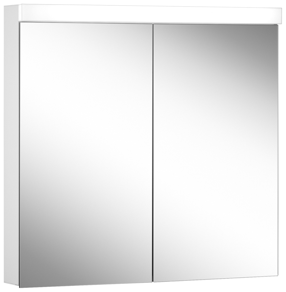 TRINNITY LED-Spiegelschrank 2-türig 800x748x120/135, dimmbar 4000K, aus Aluminium weiß beschichtet