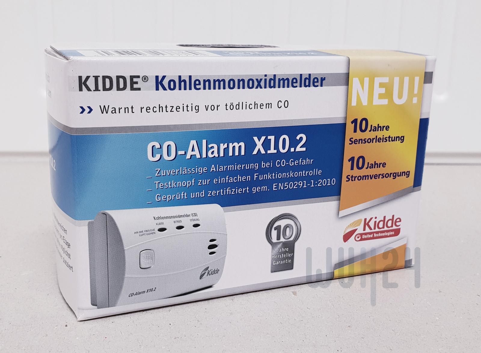 KIDDE Kohlenmonoxidmelder CO-Alarm X10.2 Testknopf zur Kontrolle mit Lithium-Langzeitbatterie 13776 - Bild 2