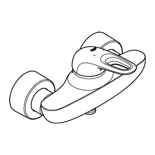 Grohe Einhand-Brausebatterie Eurostyle Hebel offen chrom ohne Brauseset 33590003 - Bild 2