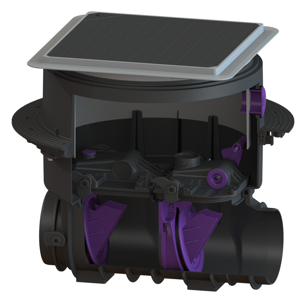 KESSEL Rückstauverschluss Staufix SWA ohne Spitzende/Muffe, Bodenplatte, schwarz 73000.10S - Bild 1