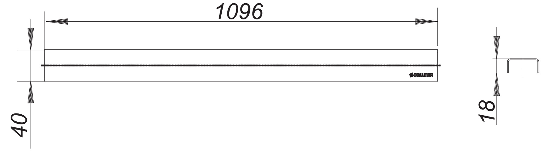 Dallmer Abdeckung CeraLine Standard 1100 mm Edelstahl 520586 - Bild 2