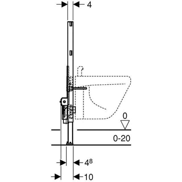 Geberit Duofix Wand-Bidet 82 cm für Einlocharmatur 111.515.00.1 - Bild 4