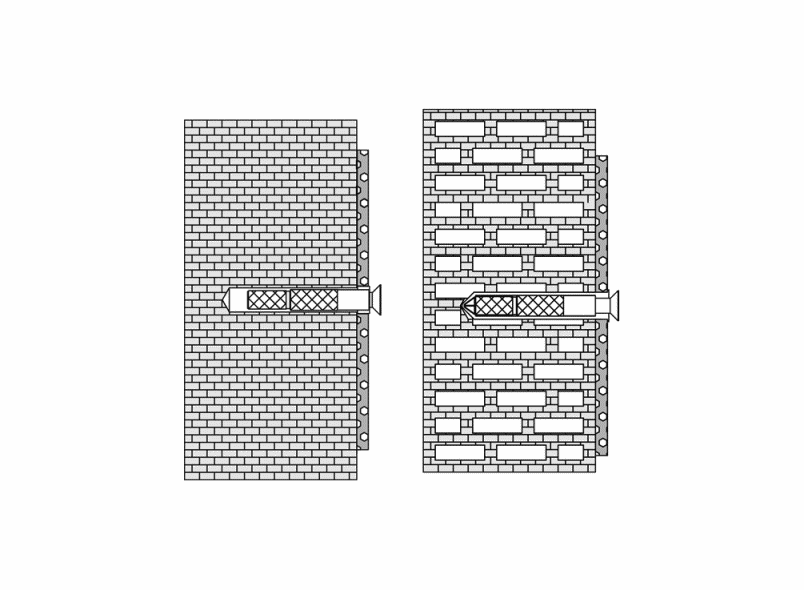 HEWI Befestigungsart BM 18.2, für Stützgriffe/Sitz an Voll-/Hochlochziegel, Hohlblockstein - Bild 1