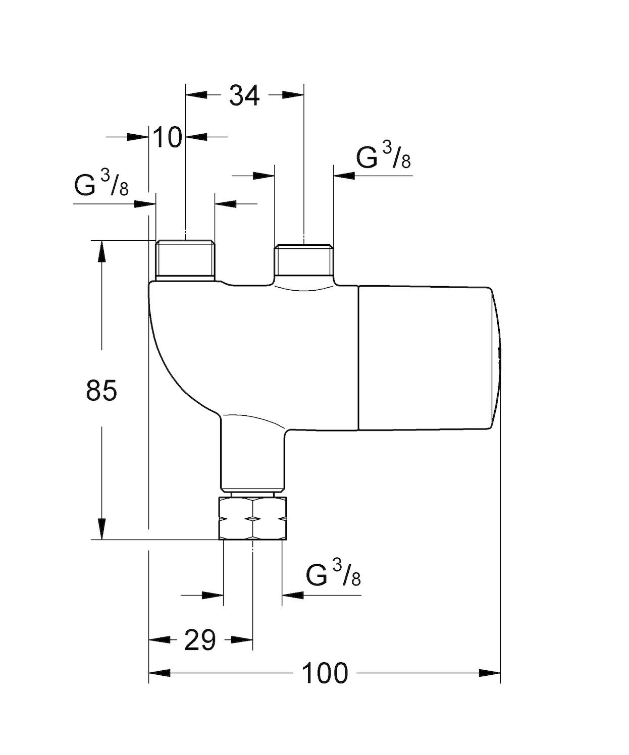 Grohtherm Micro Thermostat für Eckventil 3/8'' verchromt Verbrühschutz 34487000 - Bild 2