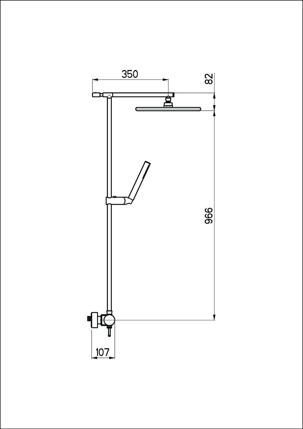 Nikles Duschsystem 18 mit Brausebatterie, Kopfbrause 300mm, Handbrause Stilo Duo, verchromt/carbon - Bild 2