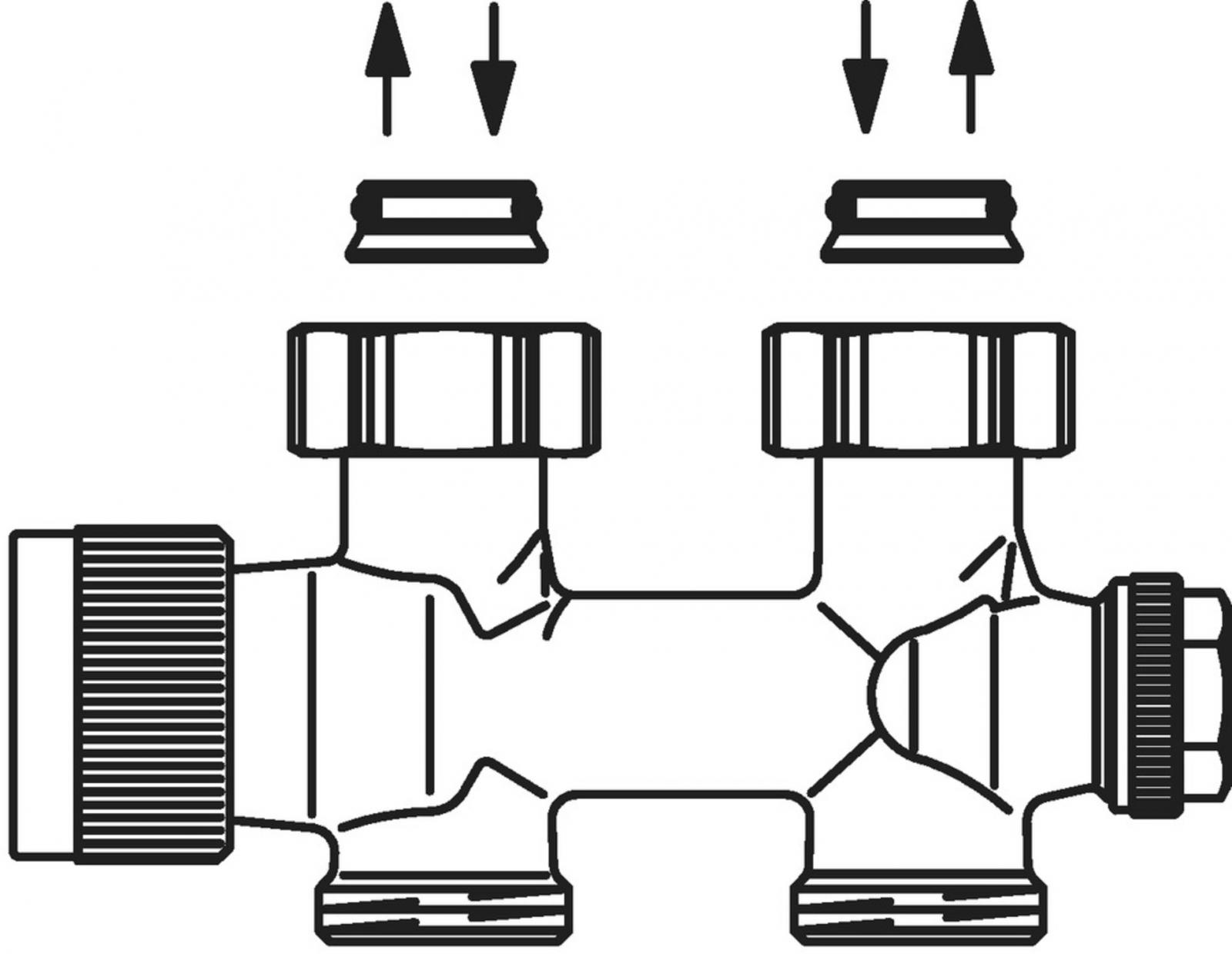 Oventrop Anschlussarmatur Multiblock T 50mm, 3/4'' ÜM x 3/4'' AG, Durchgang 1184013 - Bild 2