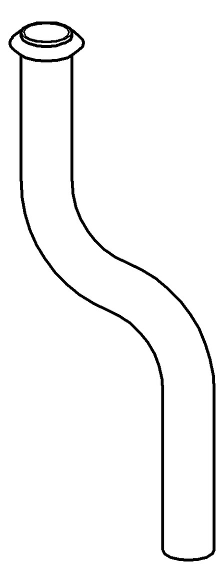 GROHE Urinal-Spülrohr 37040 Durchm.18mm 200mm aus Messing Kröpfung 50mm verchromt 37040000 - Bild 3