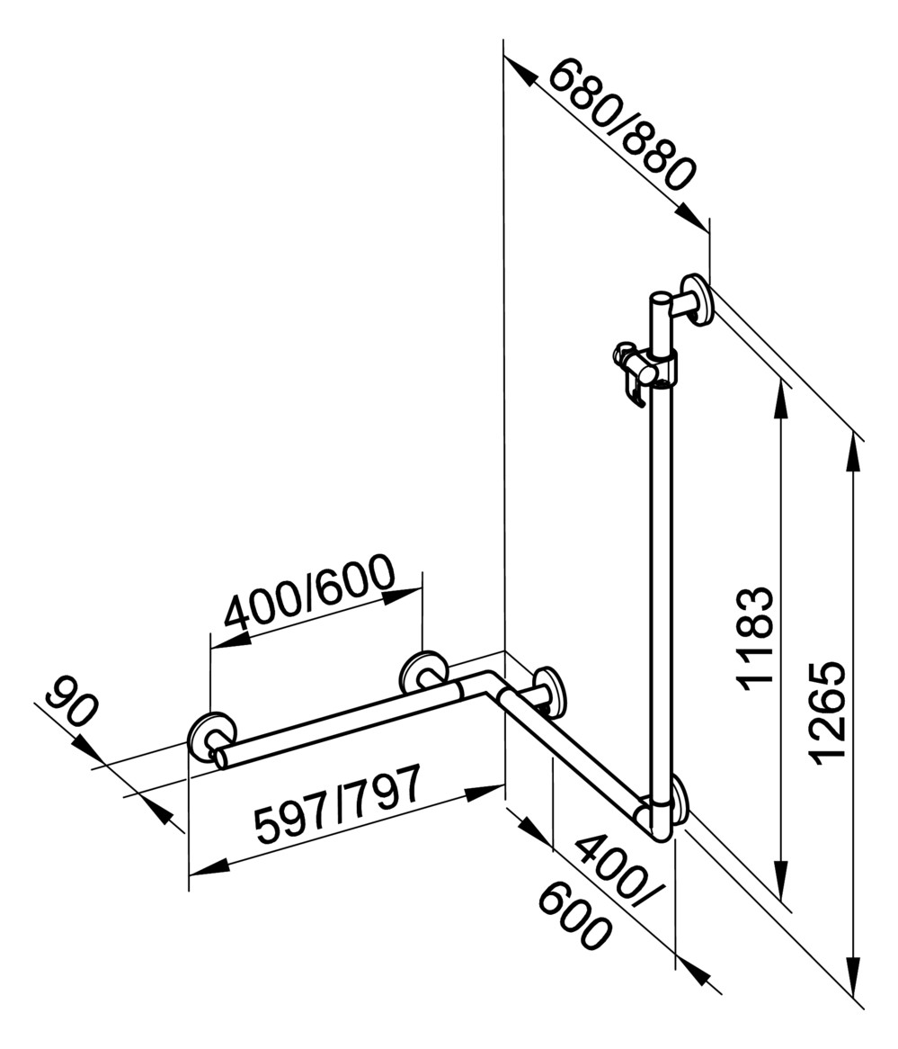 Keuco Duschhandlauf Plan Care verchromt 34908016411 - Bild 2