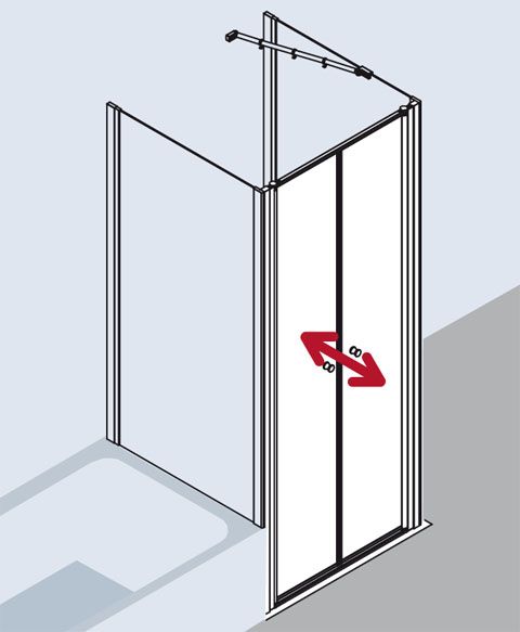 Kermi Ibiza 2000 Pendeltür PTD 900 x 2000 mm ESG klar Profil silber mattglanz I2PTD090201AK - Bild 4