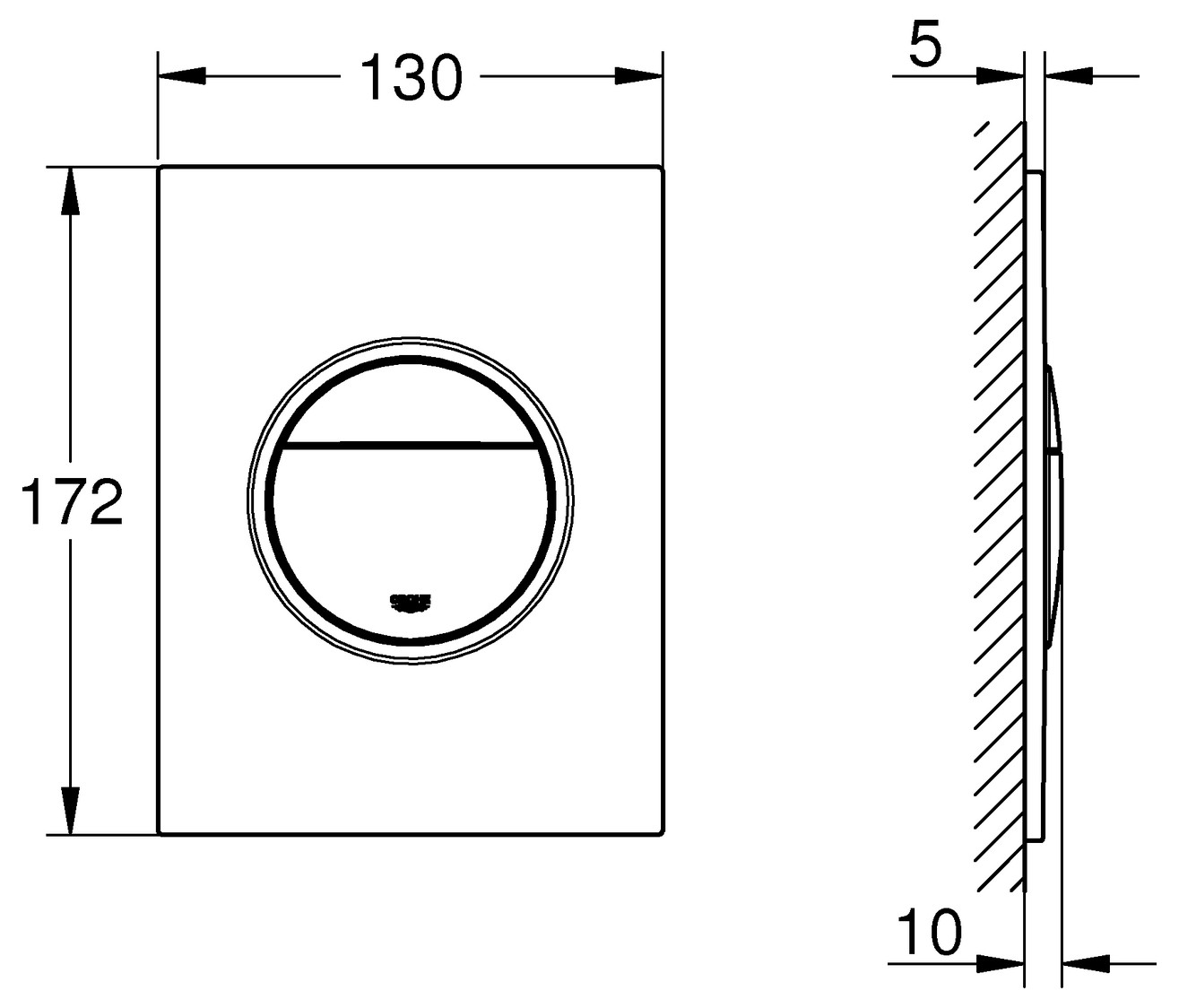 GROHE Nova Cosmopolitan S Betätigungsplatte alpinweiß 2-Mengen/Start-Stopp 37601SH0 - Bild 2
