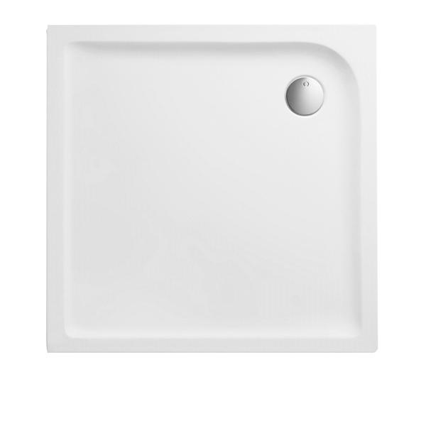 Duschwanne 100x100x3,5 cm quadratisch superflach aus Sanitär-Acryl weiß - Bild 1
