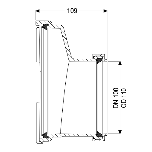 KESSEL Staufix Premium Stutzen Muffe DN 100 wechselbar 83085, für Grundkörper - Bild 2