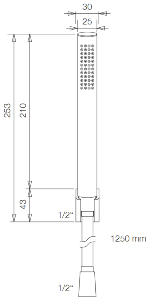 VIGOUR Wannenset V3 mit Wandhalter, Brauseschlauch und Stabhandbrause 1-strahlig verchromt