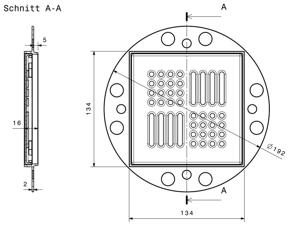 Poresta® Rostrahmen quadratisch 8mm inkl. Edelstahlrost für BF KMK 18.300.321