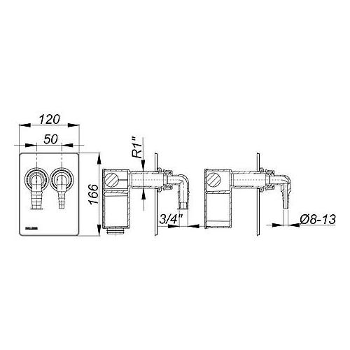 Dallmer Anschlussset Waschgeräte-Siphon 400 Vario.2 Nr. 140425, Bausatz 2 für Einbaugehäuse - Bild 2