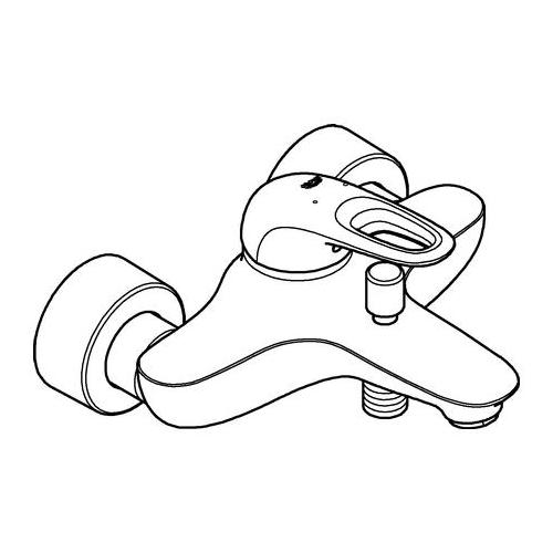 Grohe Einhand-Wannenbatterie Eurostyle Hebel offen chrom ohne Brauseset 33591003 - Bild 2