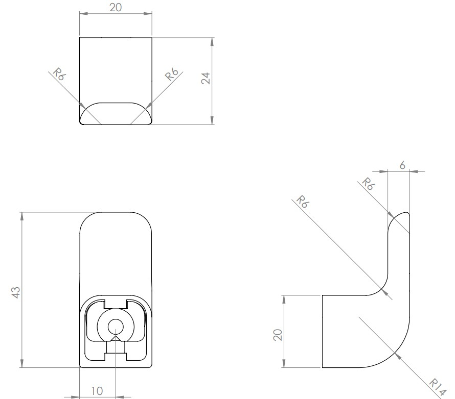VIGOUR Handtuchhaken derby V3 schwarzmatt