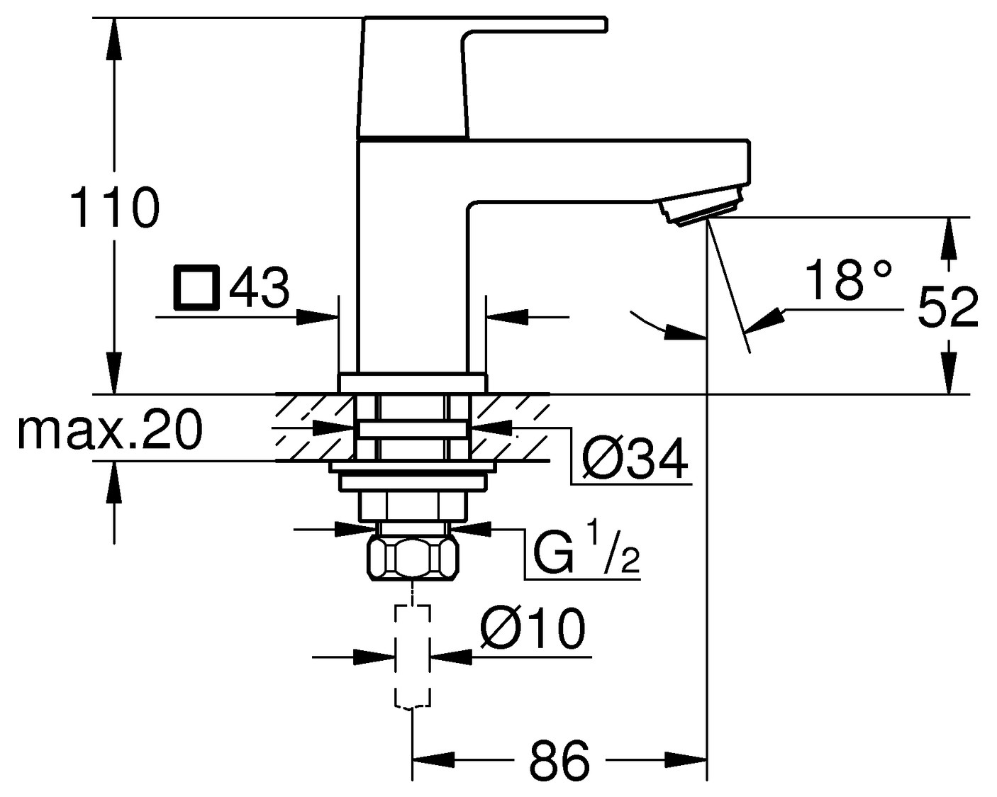 GROHE Standventil Eurocube chrom 23137000 - Bild 2