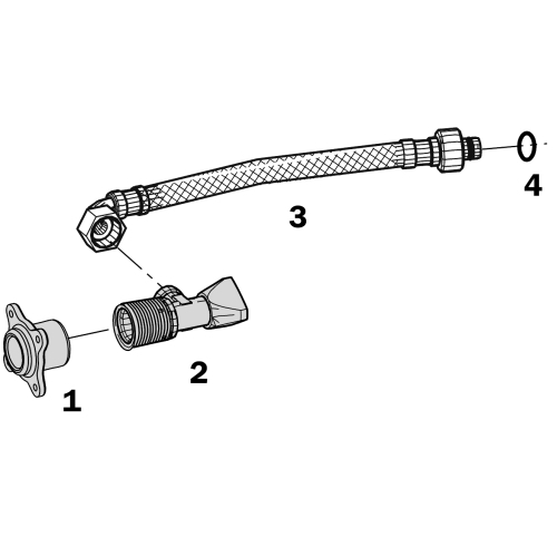 TECE Panzerschlauch 3/8'' für TECE Spülkasten 9820026, für Füllventil F1/F3 bis 2019 - Bild 2