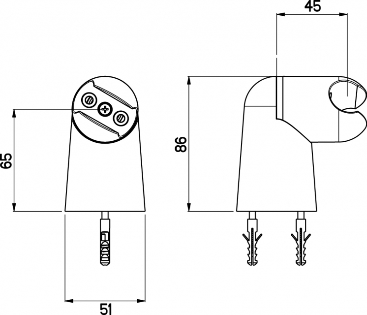 Nikles Wand-Brausenhalter Lux schwenkbar verchromt