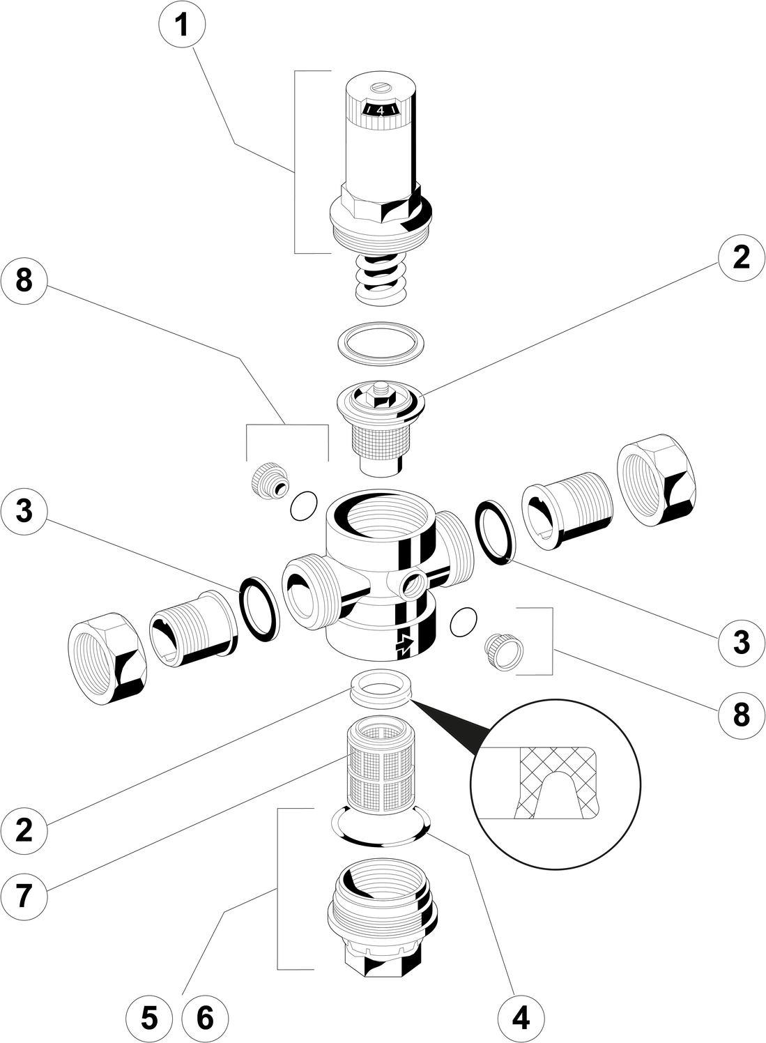 Honeywell Ventileinsatz D06FA-1B komplett Austauschsatz 3/4'' bis 11/4'', für D06FA, HS10S - Bild 3