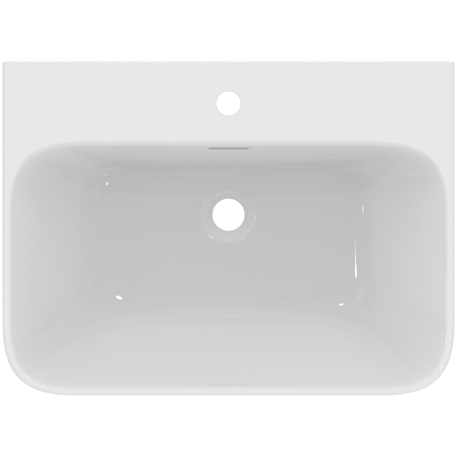 VIGOUR Waschtisch derby V3 65x48cm PflegetectPlus weiss mit Hahnloch und Überlauf