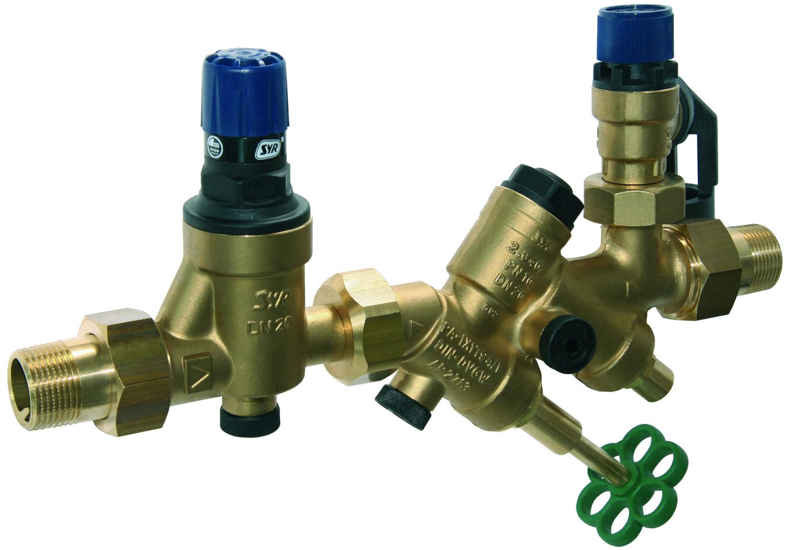 Sicherheitsgruppe Typ 25 DN 20 (R 3/4'') 10 bar aus Messing mit Druckminderer - Bild 1