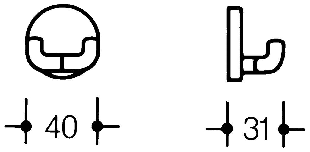 HEWI Serie 801 Doppelhaken d40mm reinweiß 801.90.020.99 - Bild 2