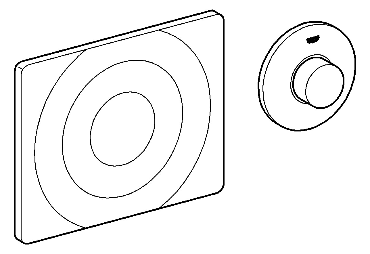 GROHE Pneumatic-Handfernbetätigung mir Abdeckplatte 37059000 - Bild 2