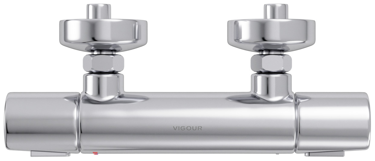 VIGOUR clivia Set m. Brausethermostat, Brausegarnitur 90cm, Handbrause 3-fach edge verchromt