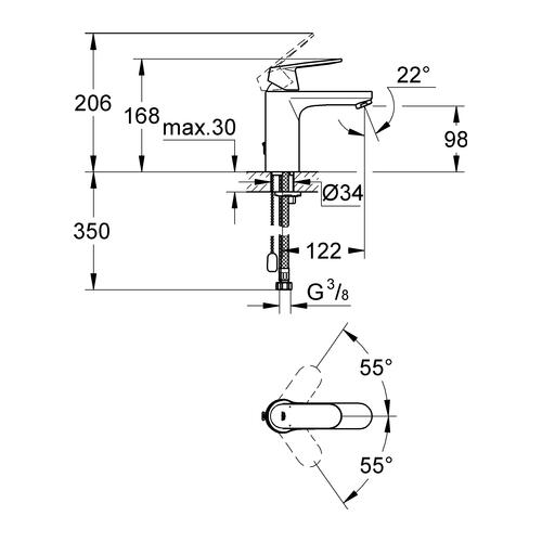 Grohe Waschtischbatterie Eurosmart C mittelhoch chrom 23326000 - Bild 2