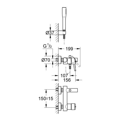 Grohe Wannenbatterie Concetto mit Brausegarnitur chrom 32212001 - Bild 3