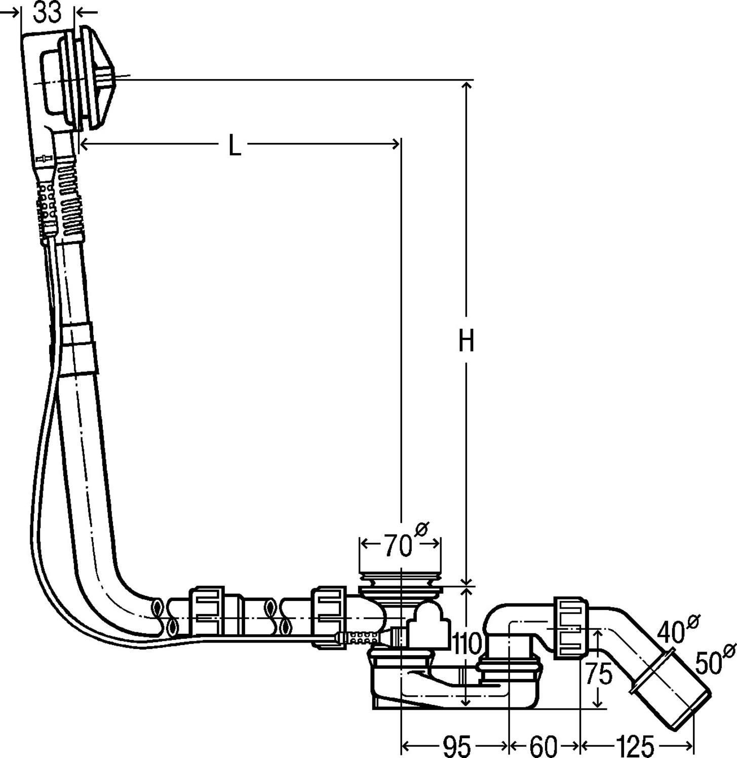 Viega Multiplex Funktionseinheit 6163.2 Bowdenzug 1070 mm für Überlänge 308889 - Bild 2