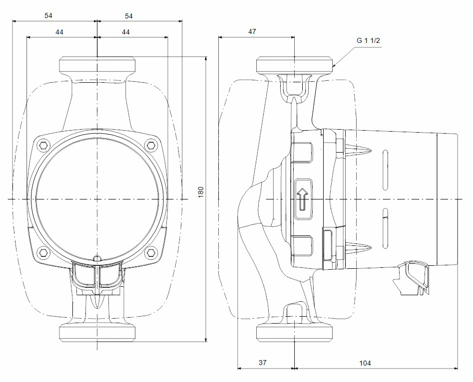 GRUNDFOS Hocheffizienz Umwälzpumpe ALPHA2 25-40 N Edelstahl 180mm, G 1 1/2, 99271969 - Bild 2