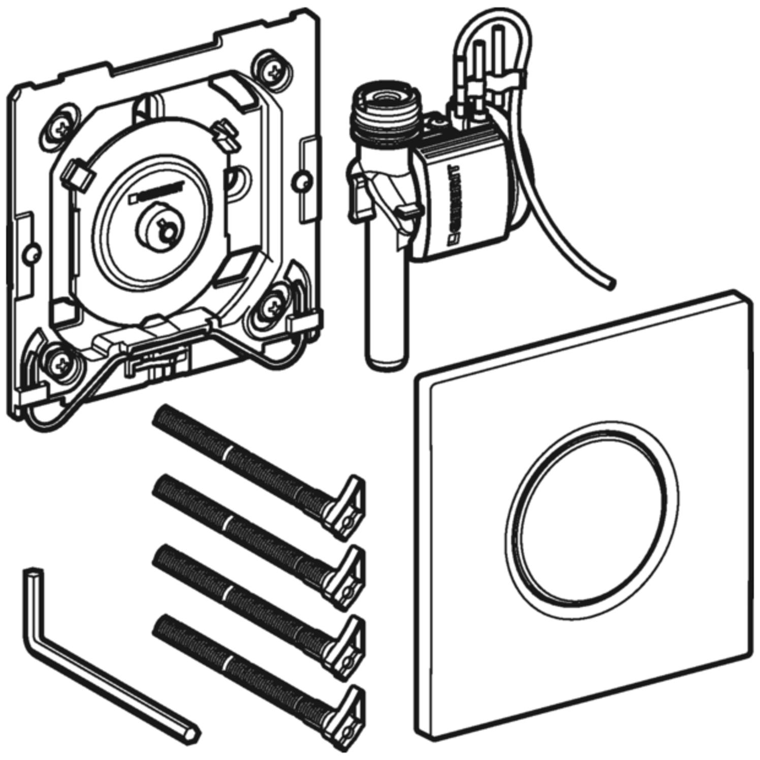 Geberit Urinalsteuerung mit pneumatischer Spülauslösung Typ 01 weiss-alpin 116.011.11.5 - Bild 2